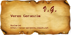 Veres Geraszim névjegykártya